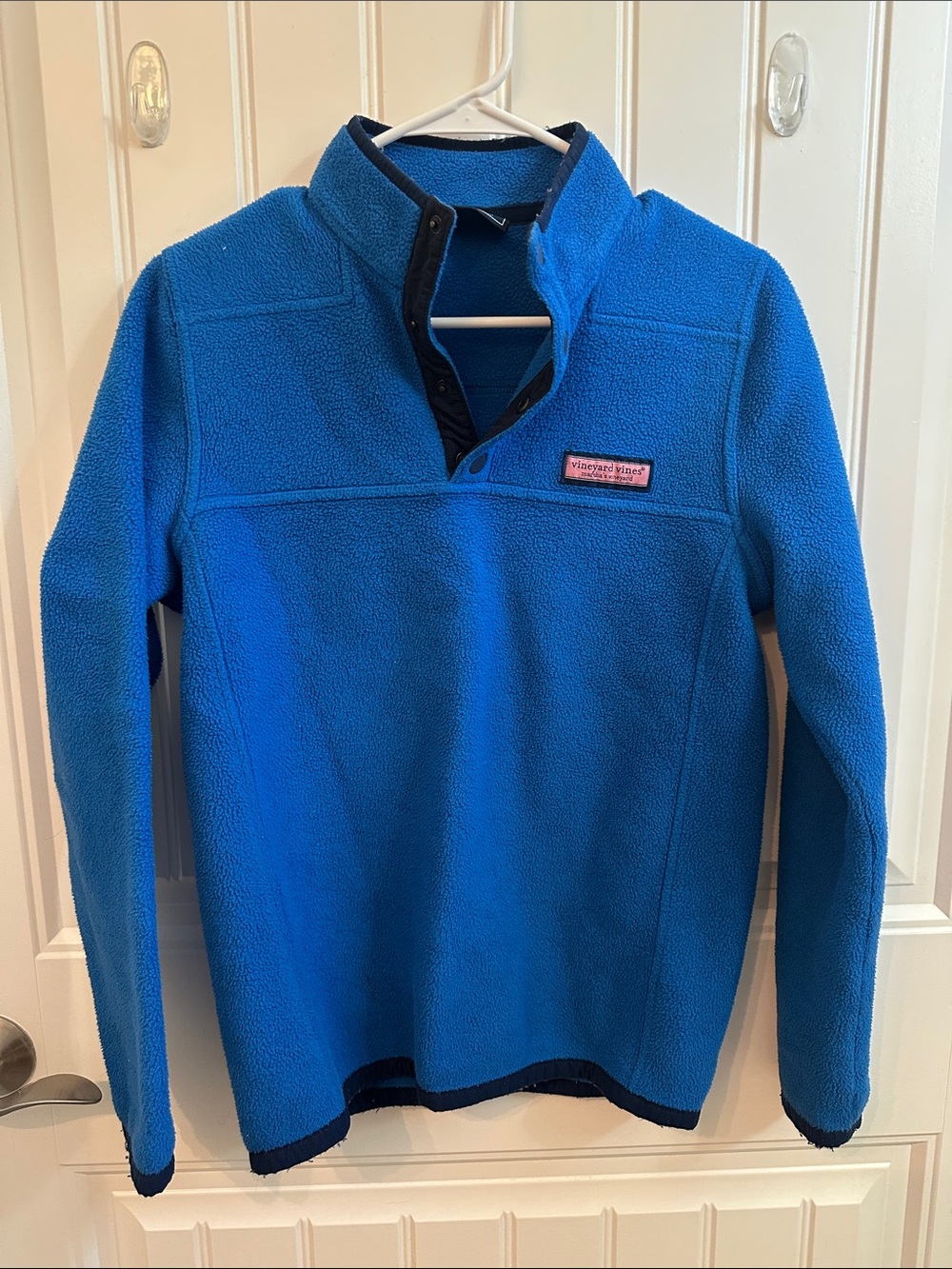 Vineyard Vines Boys Bright Blue Quarter-Snap Fleece Pullover